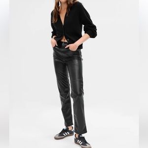 GAP High Rise Vegan Leather Cheeky Straight Pants